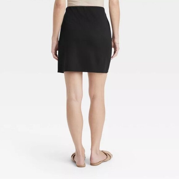 A New Day - Women's Ruched Ponte Mini Skirt - Black Size L - Picture 11 of 11